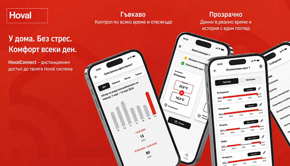 HovalConnect: дистанционно управление на вашата Hoval отоплителна система